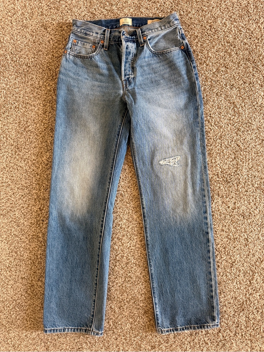 Levi's 501 90’s Selvedge Straight Jeans in “fresh plan” 26x32 - Picture 4 of 9